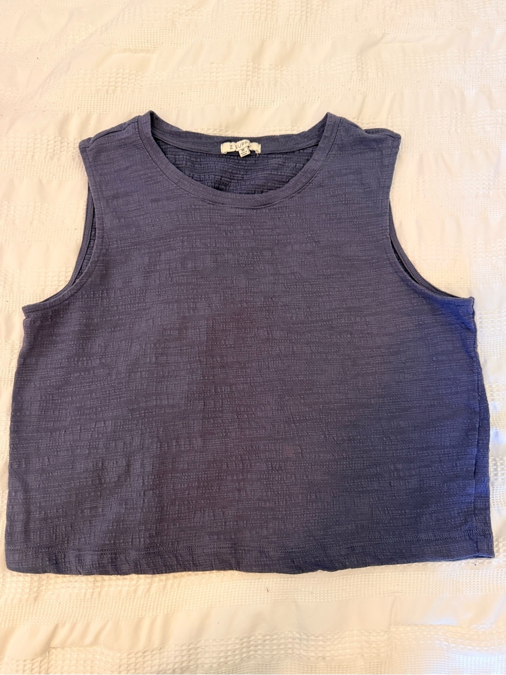 Z Supply Textured Sleeveless Tank Top - Navy Blue